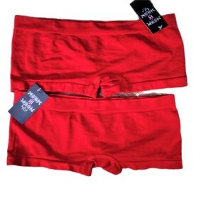 ICY HOT LINGERIE 2-Pack Woman’s Size M Microfiber Boy Short Panties Red